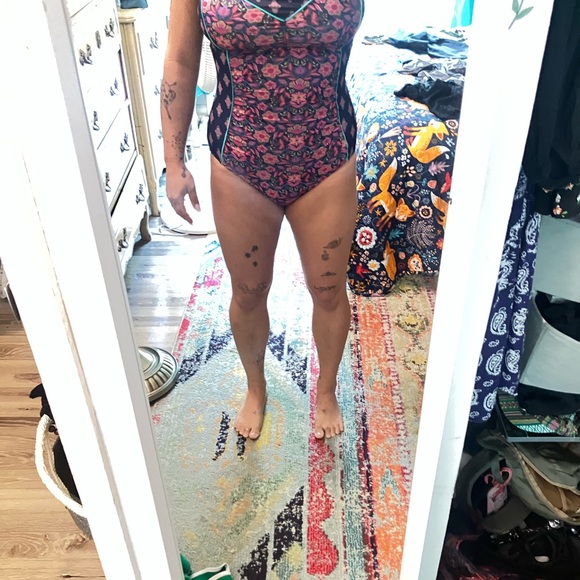 Sundance Floral One Piece Swimsuit - Pink and Blue - Picture 5 of 7